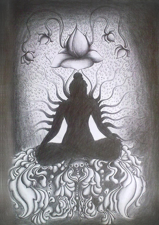 Bliss Drawing - Inner Bliss by Abhilash Am