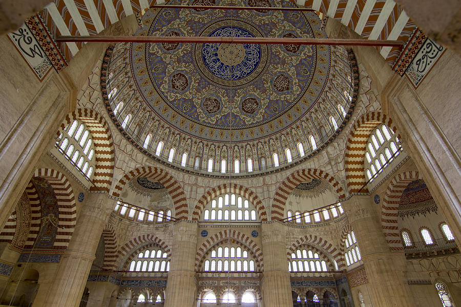 Turkey Photograph - Inner Dome of the Mosque by Suzanne Morris