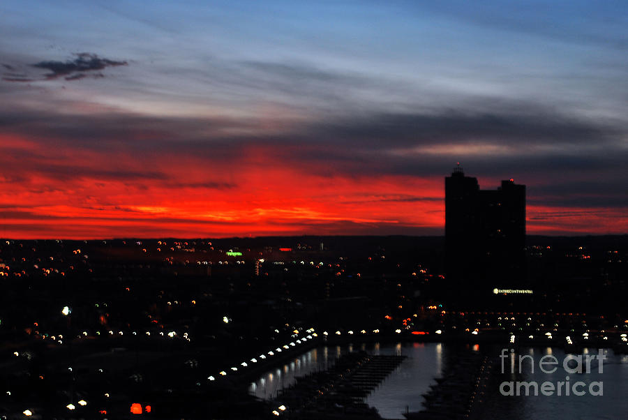 Inner Harbor Sunset Photograph by Judy Wolinsky