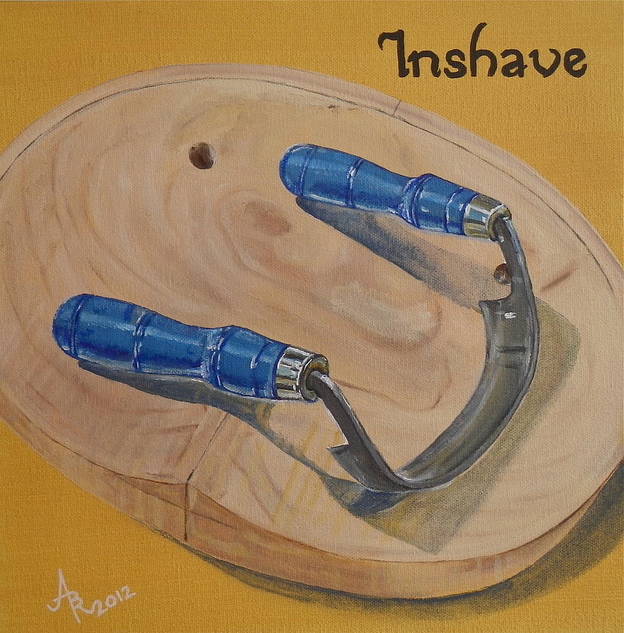 Inshave Old Tool of a Woodworker Painting by Anna Ruzsan