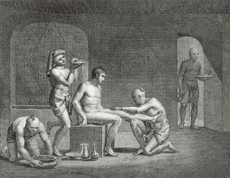 Nude Drawing - Inside An Egyptian Bathhouse, C.1820s by Dominique Vivant Denon
