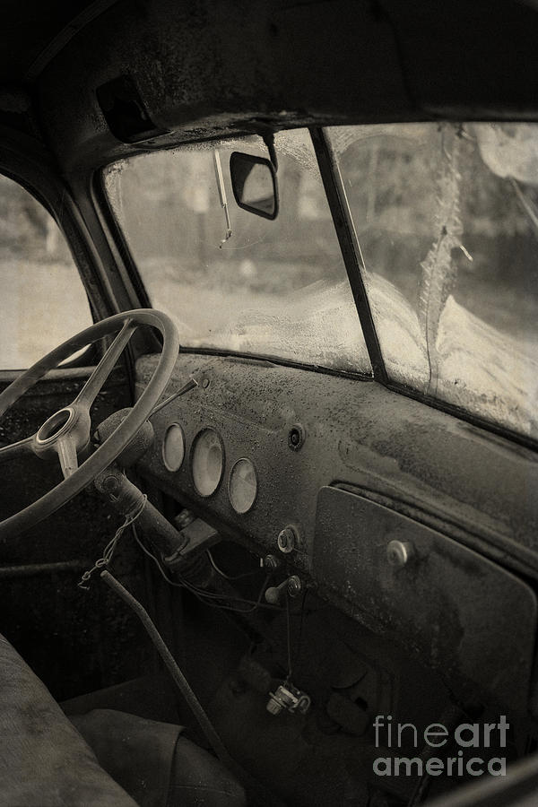 Inside an old junker car Photograph by Edward Fielding