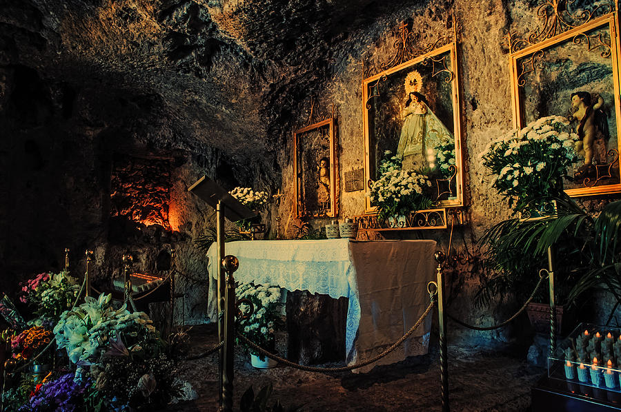 Inside Cave Church Virgen de la Pena. Mijas Photograph by Jenny Rainbow