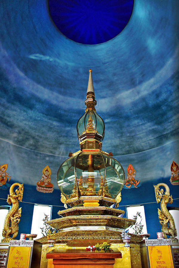 Travel Photograph - Inside Crystal Pagoda by Suradej Chuephanich