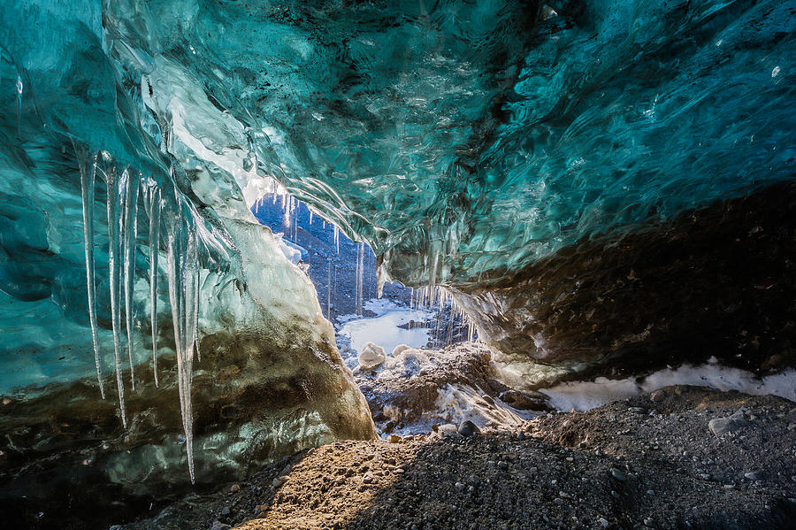 Nature Photograph - Inside Glacial Ice Cave by Panoramic Images