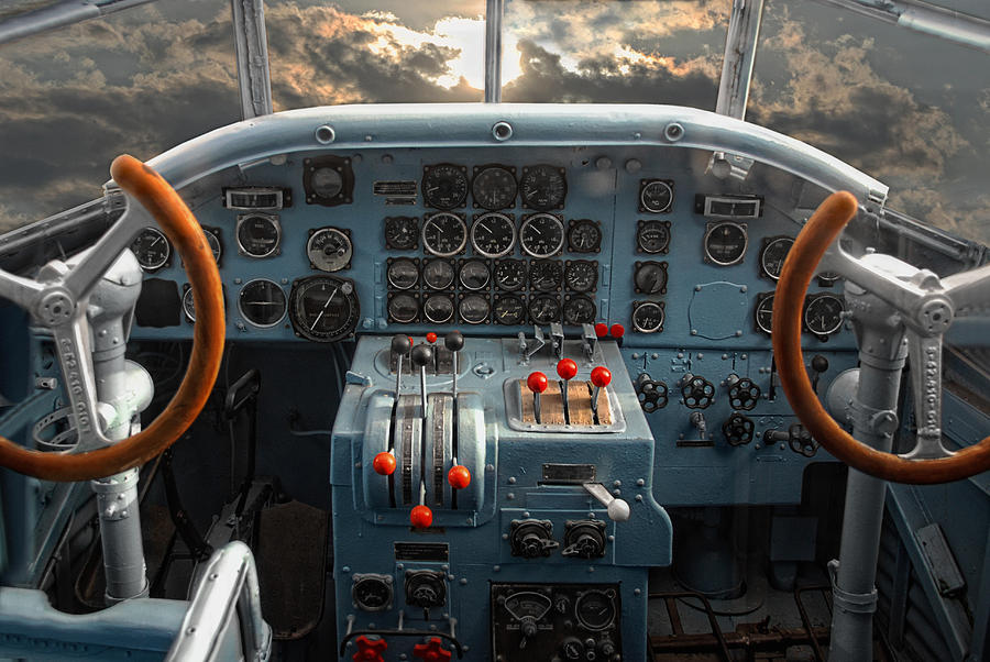 Airplane Photograph - inside JU 52 by Joachim G Pinkawa
