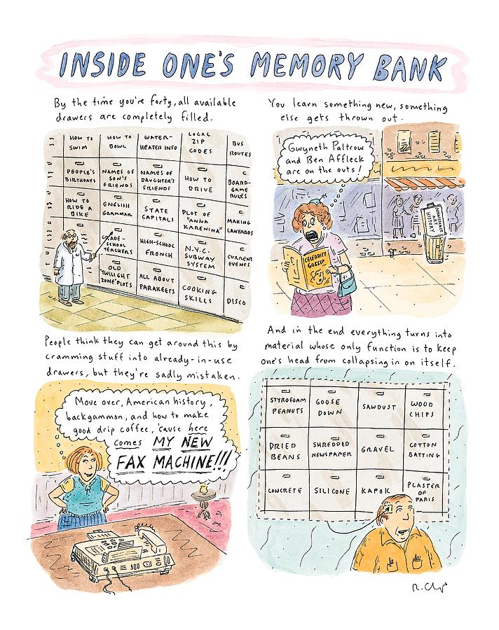 inside Ones Memory Bank Drawing by Roz Chast inside Ones Memory Bank Drawing by Roz Chast