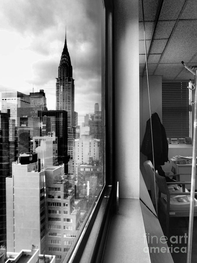 Inside Outside - Chrysler Building and Office Window Photograph by Miriam Danar