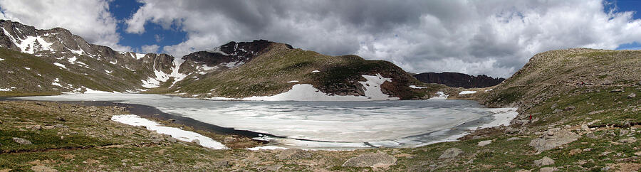 Mountain Peaks Frozen Lake Photograph