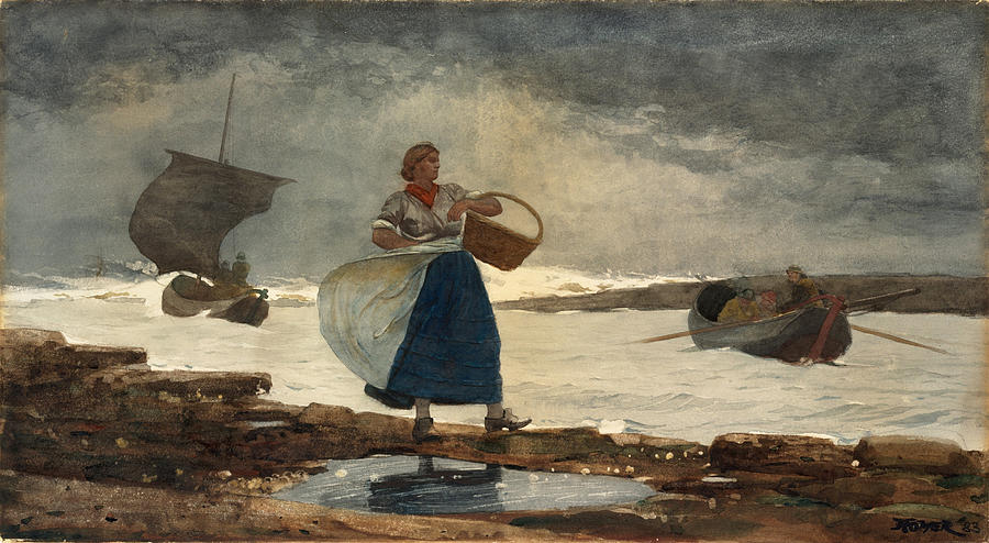 Inside the Bar Drawing by Winslow Homer