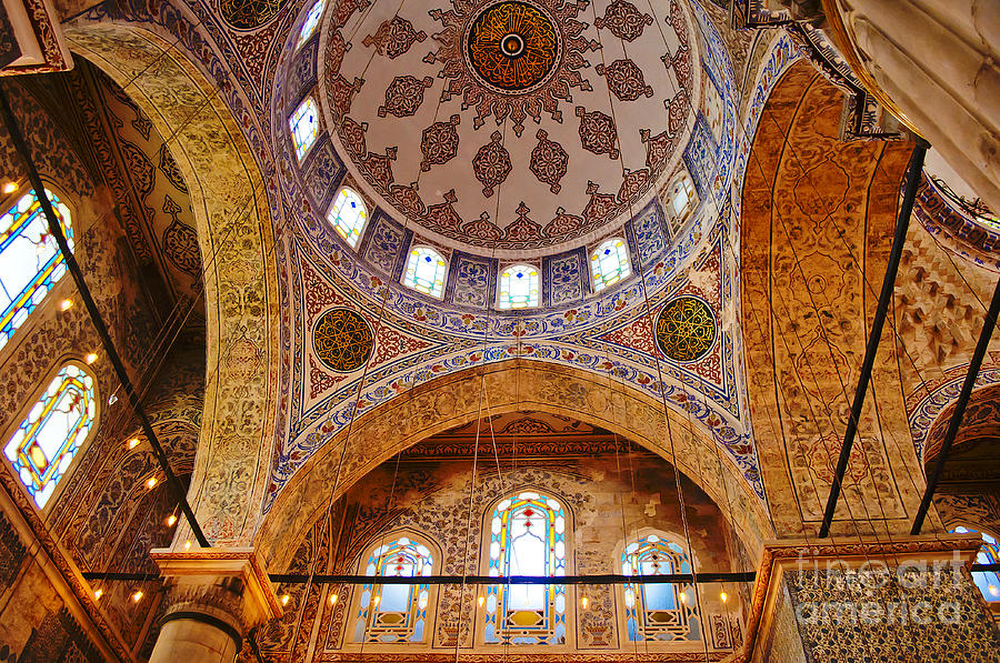 Inside the Blue Mosque Photograph by Mary Jane Armstrong