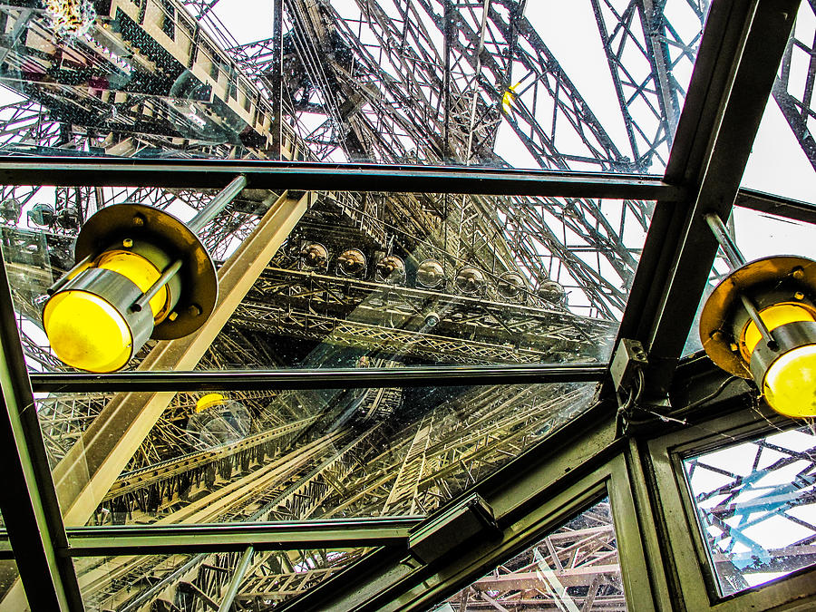 Inside The Eiffel Tower Elevator Photograph