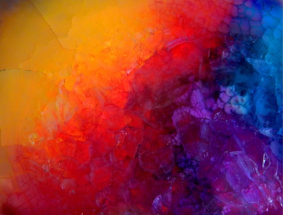 Inside the gemstone - colorful druzy  Digital Art by Lilia S