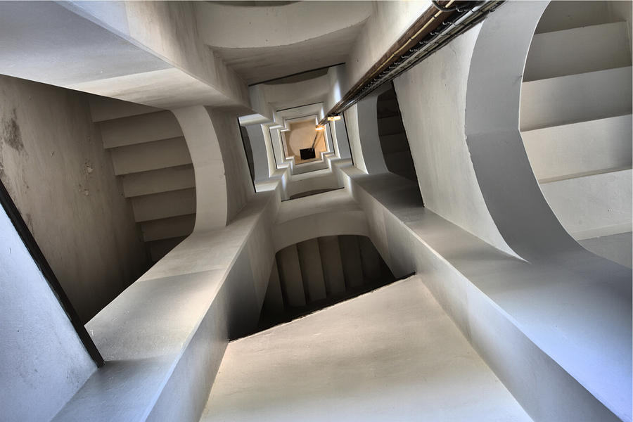 Architecture Photograph - Inside the Lighthouse of Blaevand in Jytland Denmark by Jean Schweitzer