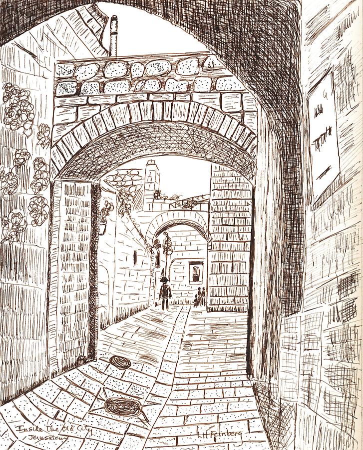 Inside the Old City - Jerusalem Painting by Linda Feinberg