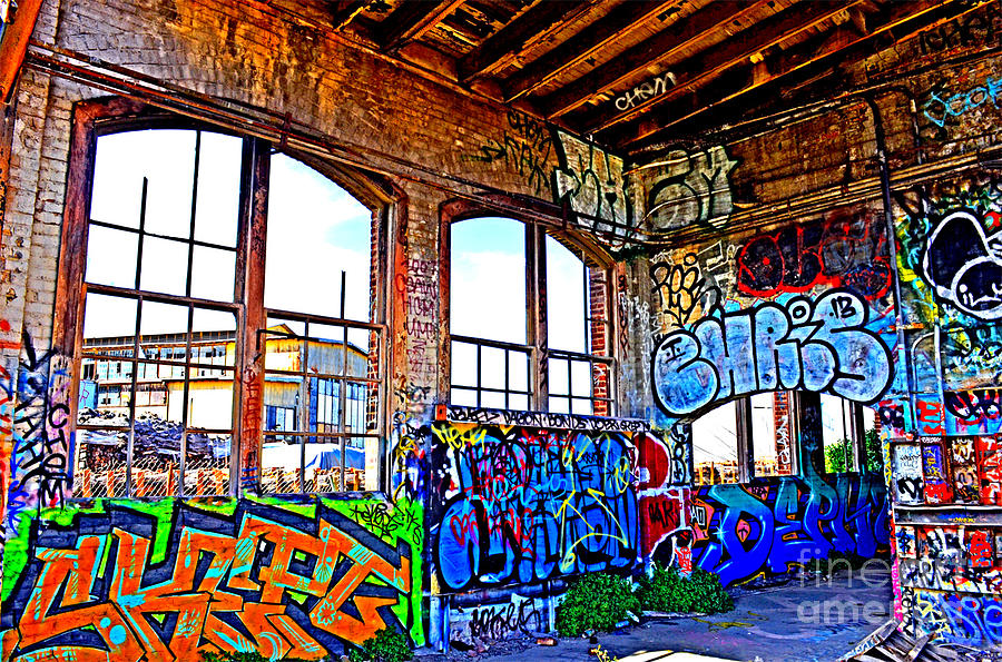 San Francisco Photograph - Inside the Old Train Roundhouse at Bayshore near San Francisco and the Cow Palace Altered by Jim Fitzpatrick