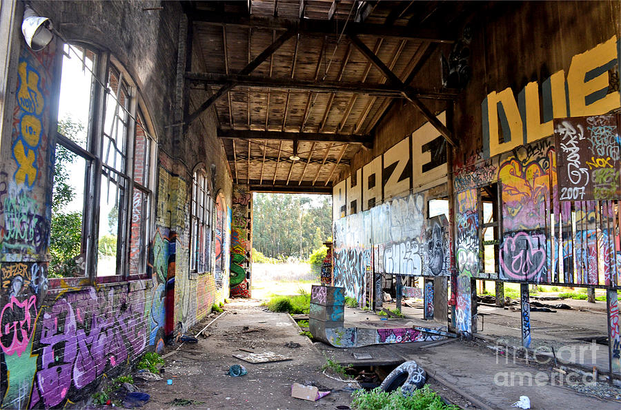 Inside The Old Train Roundhouse at Bayshore near San Francisco and the Cow Palace III Photograph by Jim Fitzpatrick