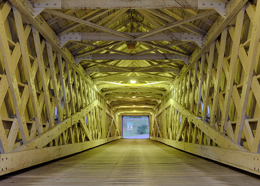 Inside The West Cornwall Covered Bridge Photograph by Enzo Figueres