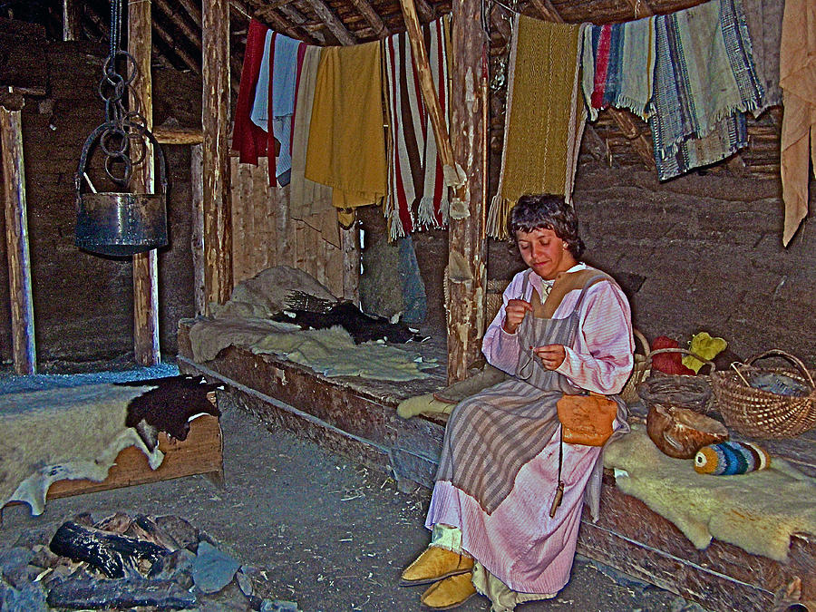 Inside Vikings' house, L'Anse Aux Meadows, Newfoundland, Canada