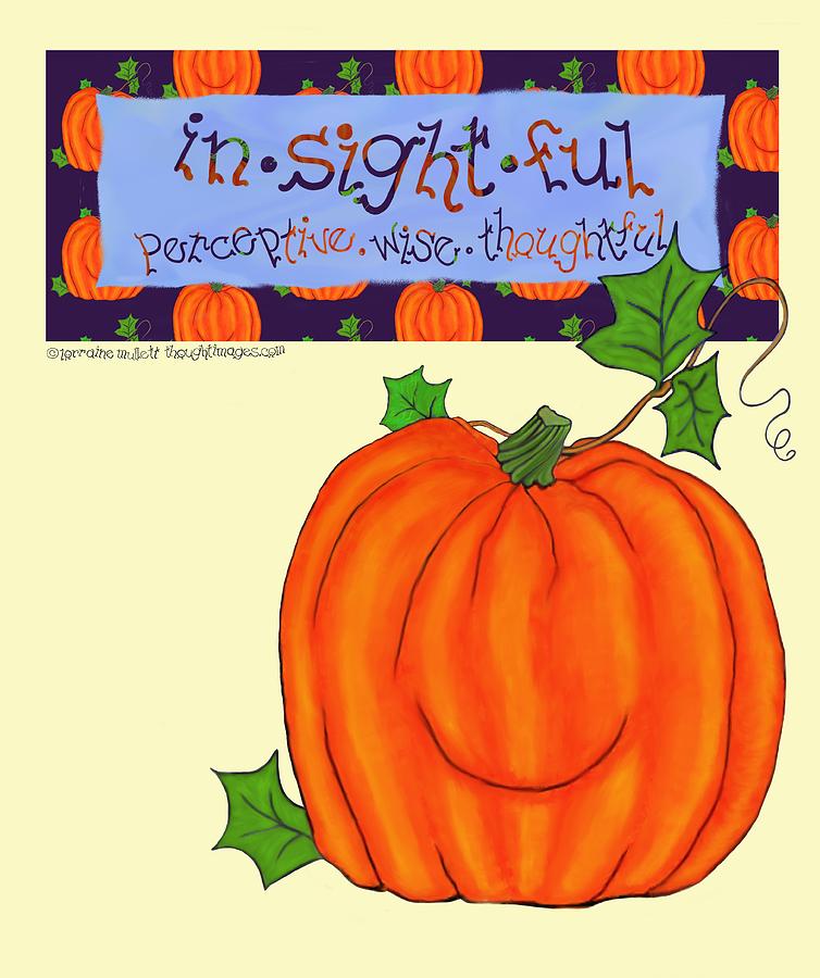 Insightful Pumpkin Mixed Media by Lorraine Mullett