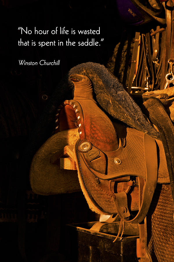 Inspirational Greeting Card Leather Horse Saddle Tack Room Print  Photograph by Jerry Cowart
