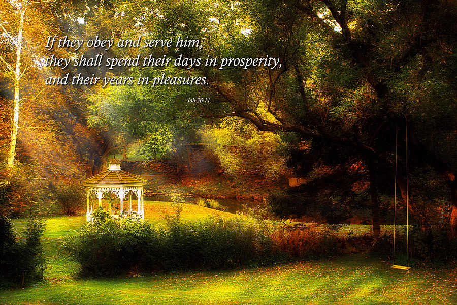 Inspirational - Prosperity - Job 36-11 Photograph by Mike Savad