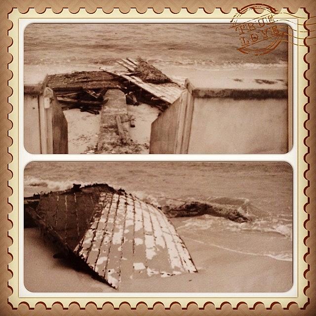Beach Photograph - #instacollage Broken #boat Found On The by Ann Marie Donahue