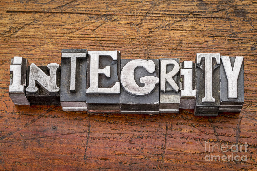 Integrity Word In Metal Type Photograph by Marek Uliasz