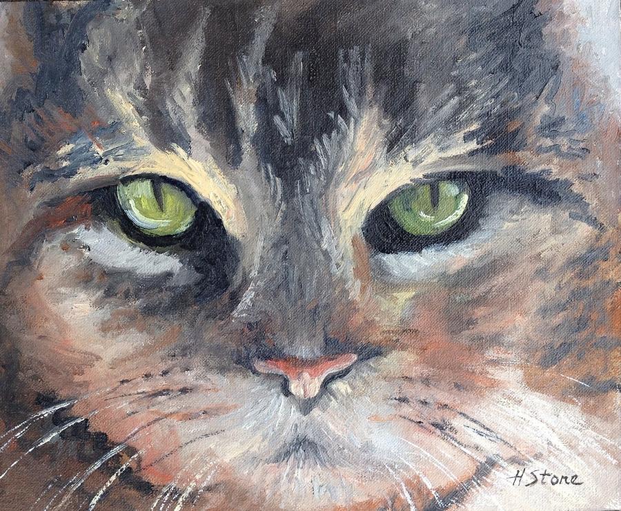Intense eyes Painting by Holly Stone