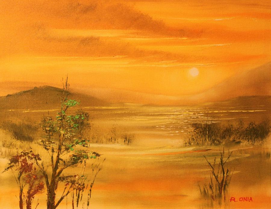 Intense Orange Painting by Remegio Onia