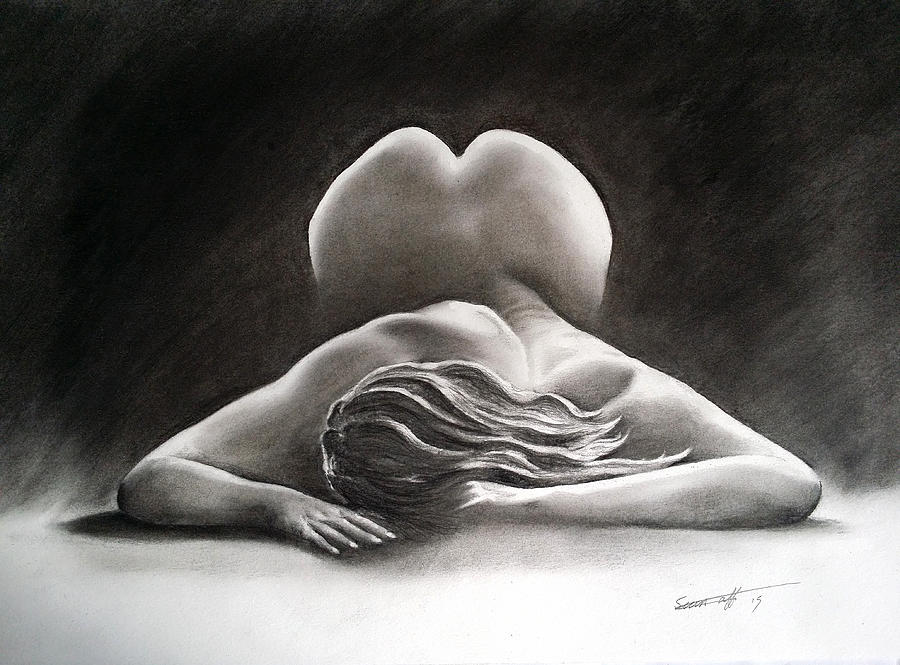 Black And White Drawing - Intense by Sean Afford