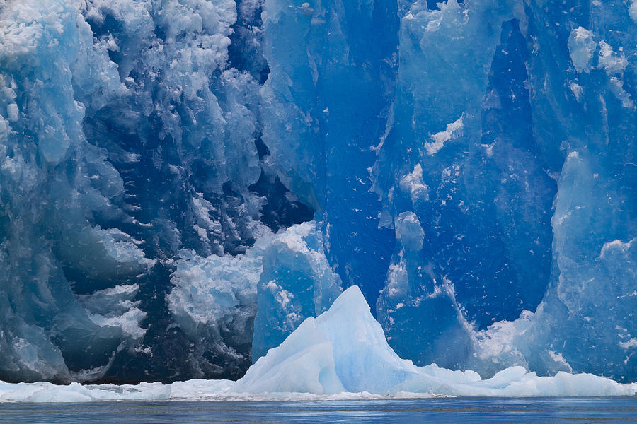 Summer Photograph - Intensely Blue Glacial Ice by Tim Grams