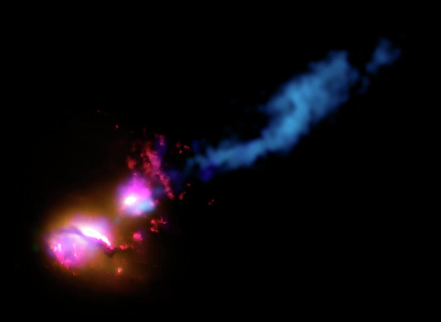 Interacting Galaxies 3c 321 Photograph by Nasa/cxc/cfa/d. Evans Et Al./stsci/nsf/vla/stfc/ Jbo/merlin/science Photo Library