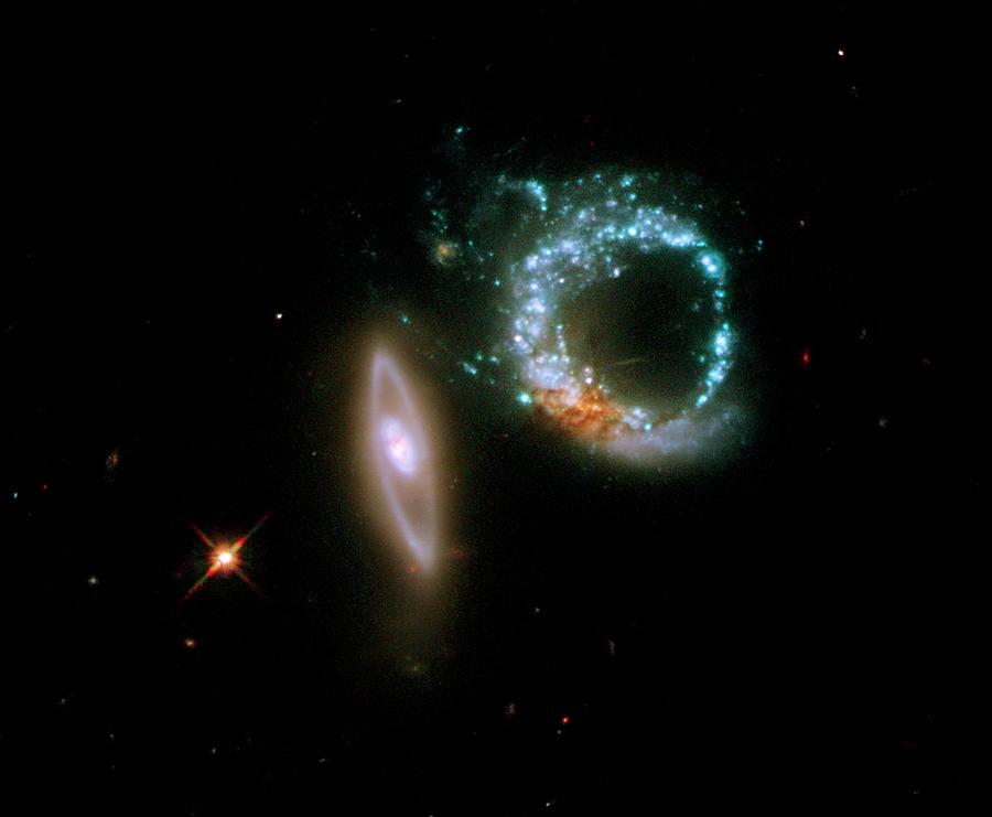 Interacting Galaxies Arp 147 Photograph by Nasa/esa/stsci/m. Livio/science Photo Library