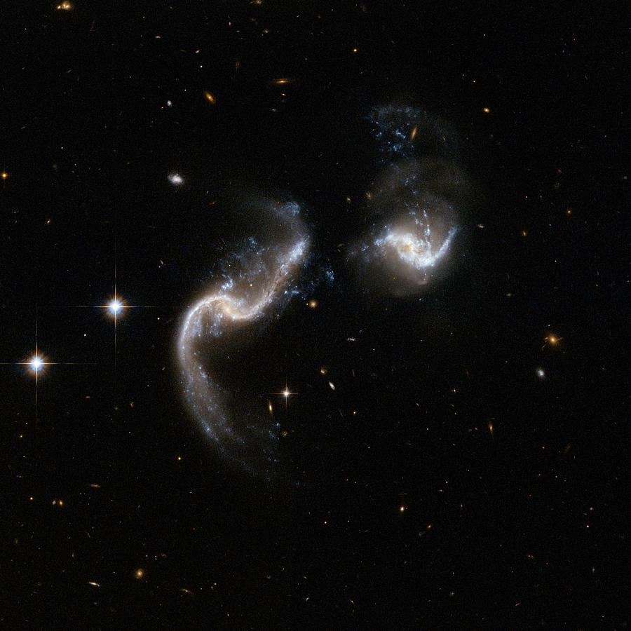 Planet Painting - Interacting Galaxy Arp 256 by Celestial Images