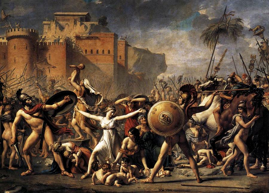 Jacques Louis David Painting - Intercession of the Sabine Women by Jacques Louis David