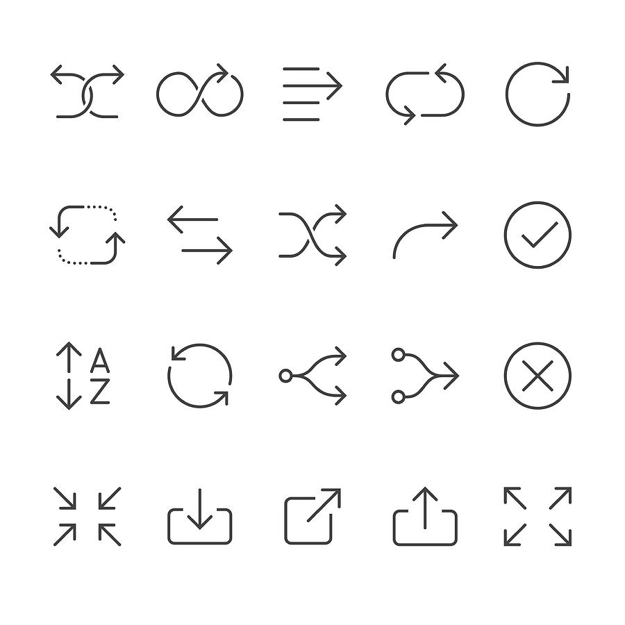 Interface Arrows vector icons Drawing by Lushik