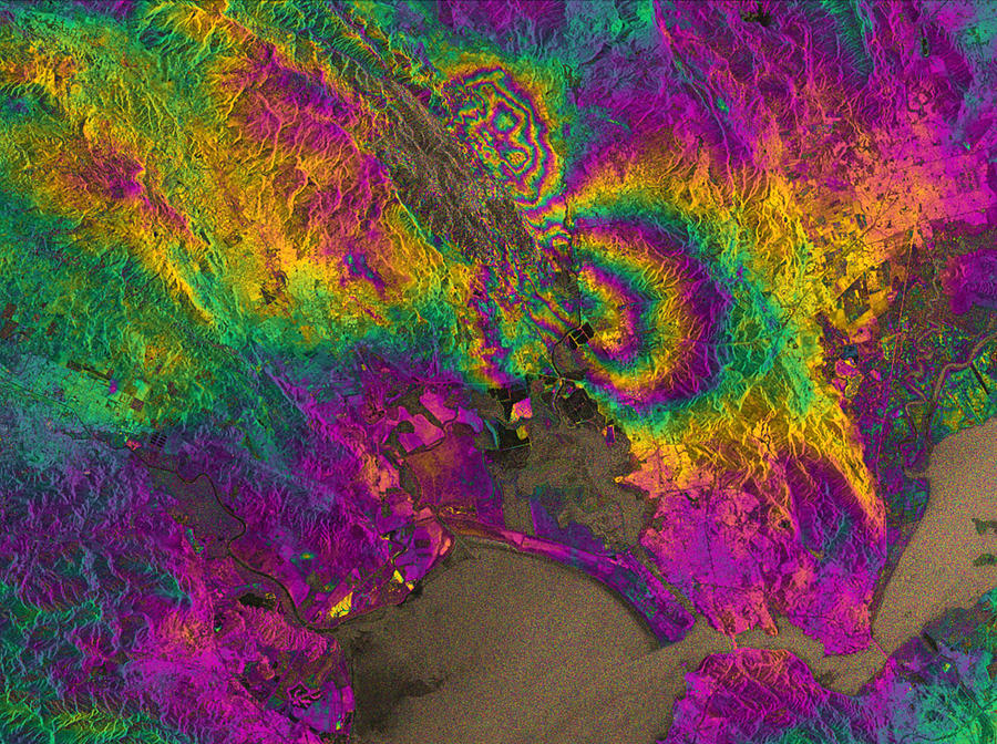 Interferogram Of Napa Valley Earthquake Photograph by Science Source