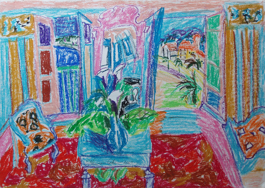 Interior a la Nice Drawing by Esther Newman-Cohen