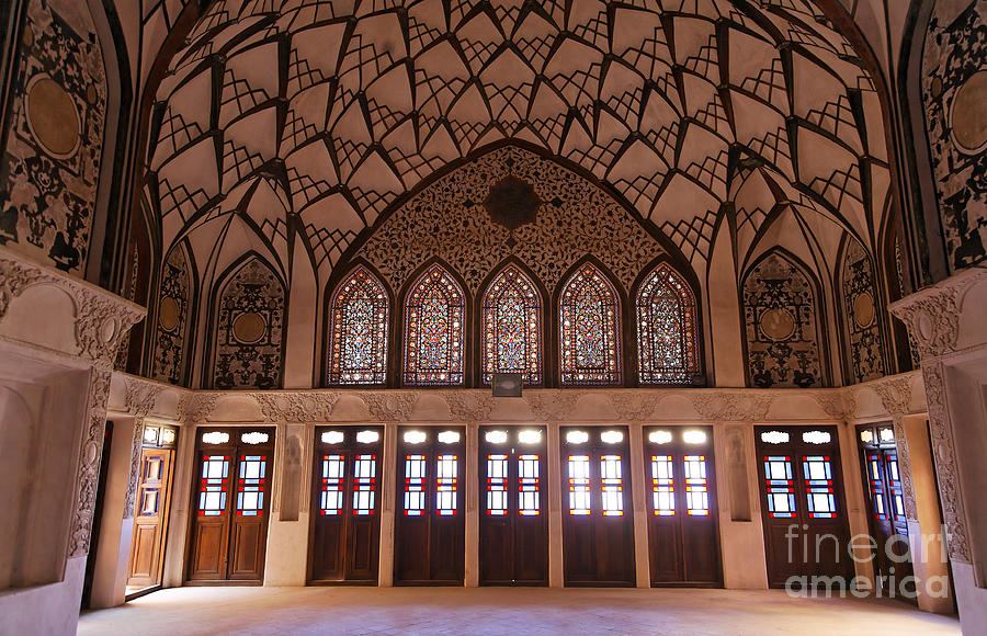 Architecture Photograph - Interior at the Tabatabiyeh traditional merchants residence at Kashan in Iran by Robert Preston