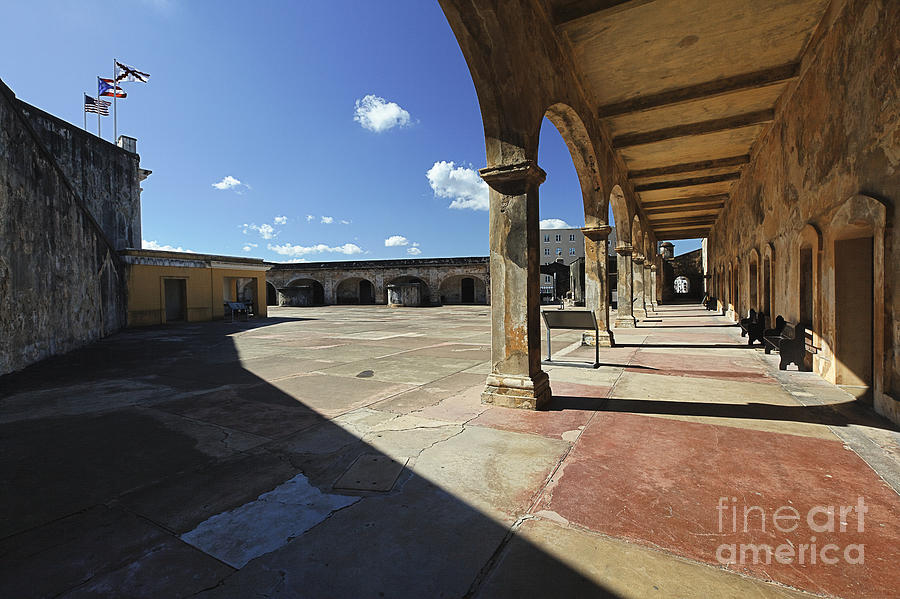 Architecture Photograph - Interior Courtyard of Fort Cristobal by George Oze