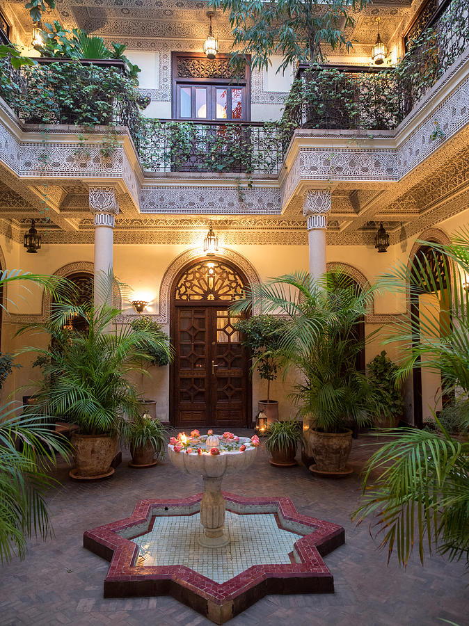 Architecture Photograph - Interior Courtyard Of Villa Des by Panoramic Images