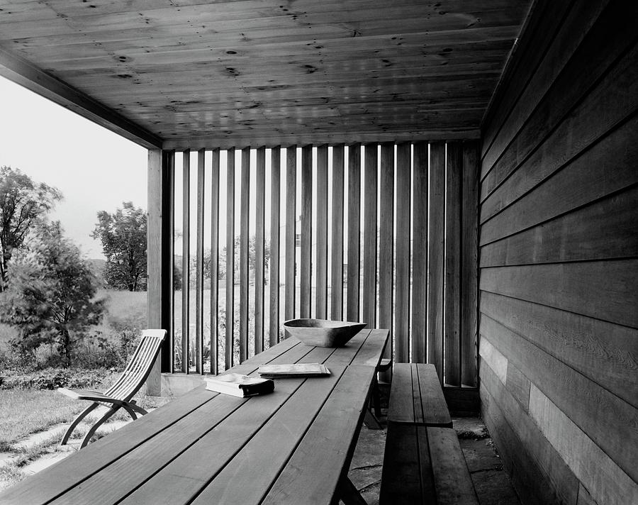 Interior End Of Porch With Vertical Louvers Photograph by P.A. Dearborn