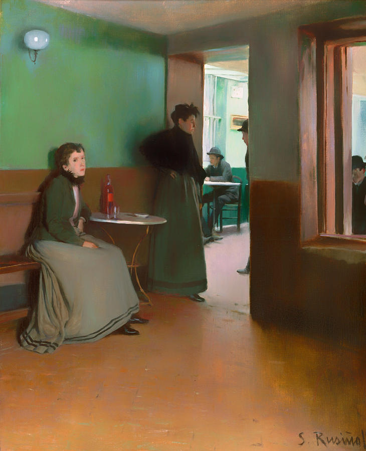 Vintage Painting - Interior of a Cafe by Mountain Dreams