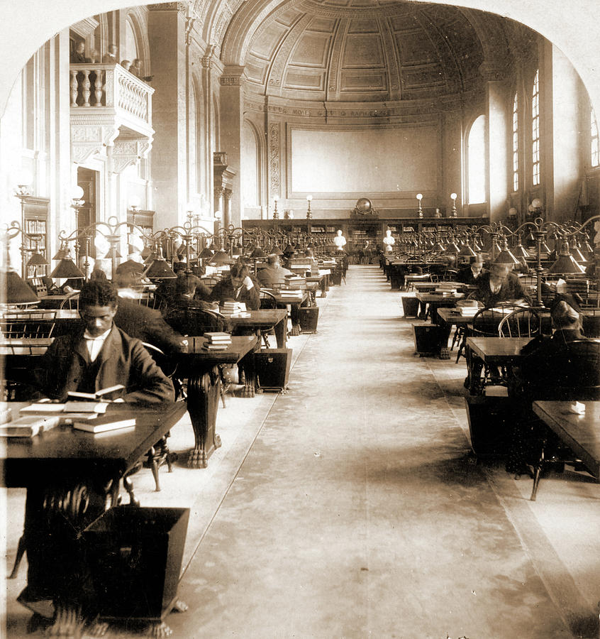 Interior Of Bates Hall, Boston Free Library Photograph by Litz ...