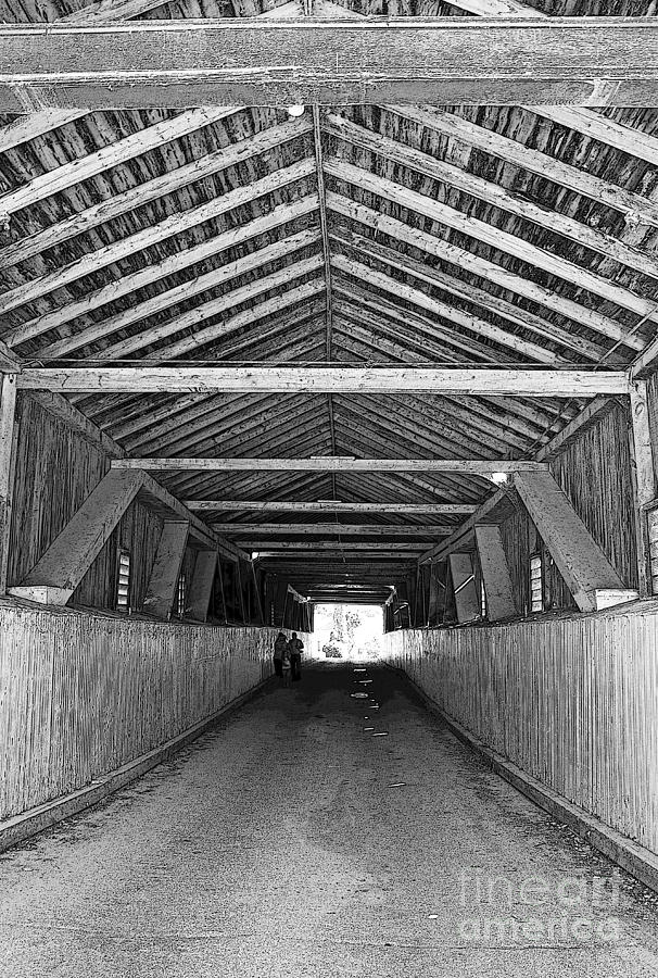 Interior of Covered Bridge Photograph by Barbara McMahon