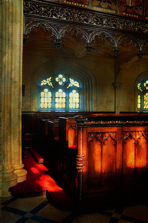 Interior of Gothic Revival Chapel. Streets of Dublin.Gothic Collection Photograph by Jenny Rainbow