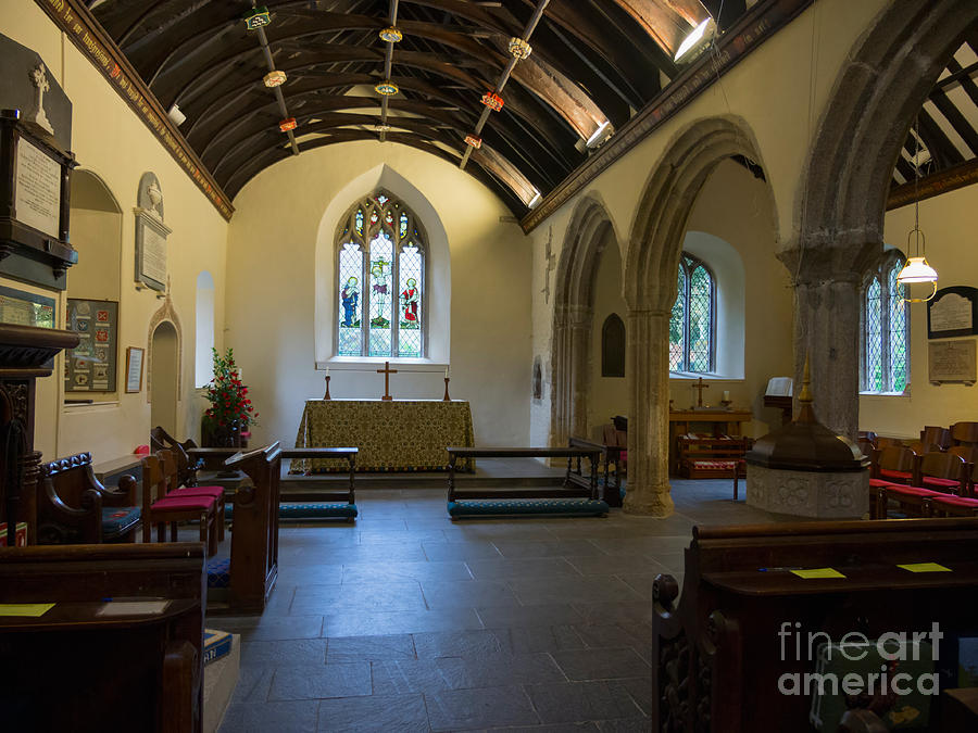 Cornish Photograph - Interior of St Just in Roseland Church by Louise Heusinkveld