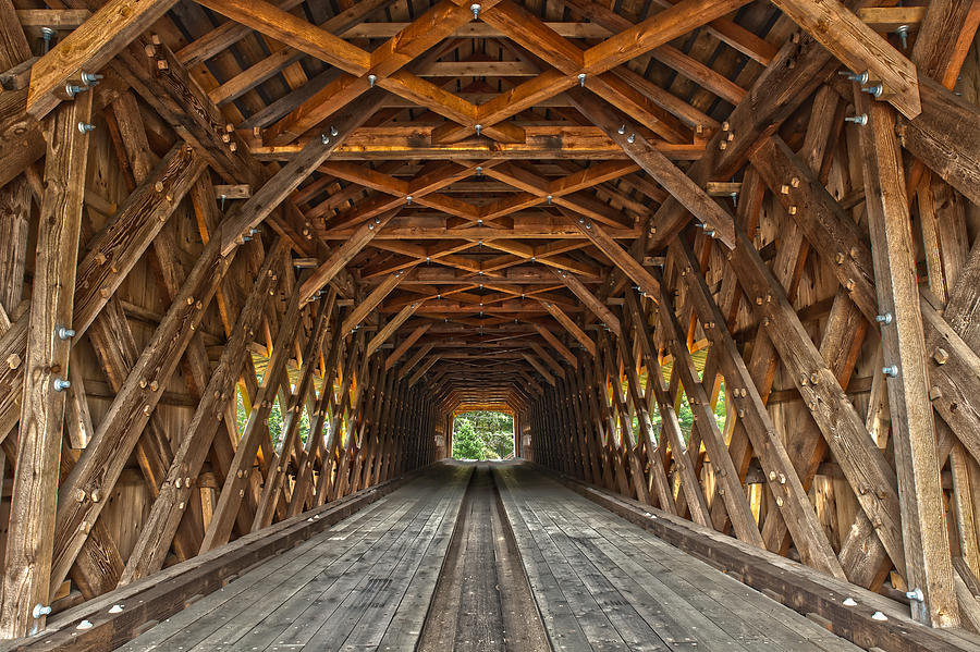 Interior of the 2013 Bartonsville covered bridge Photograph by Vance Bell