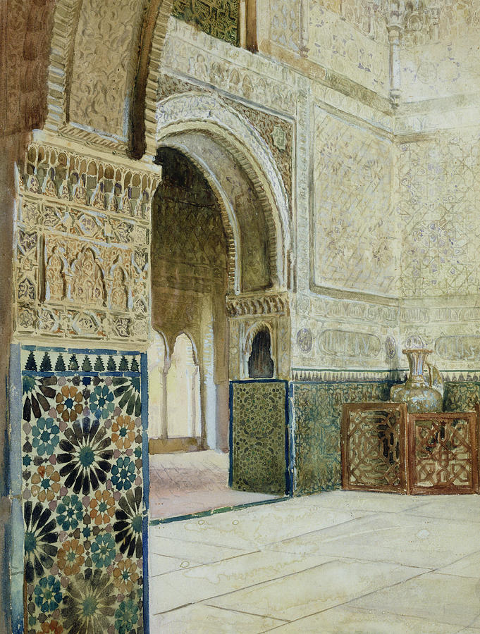 Interior Of The Alhambra  Drawing by French School